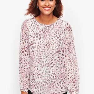 Talbots Pink Animal Print Blouse